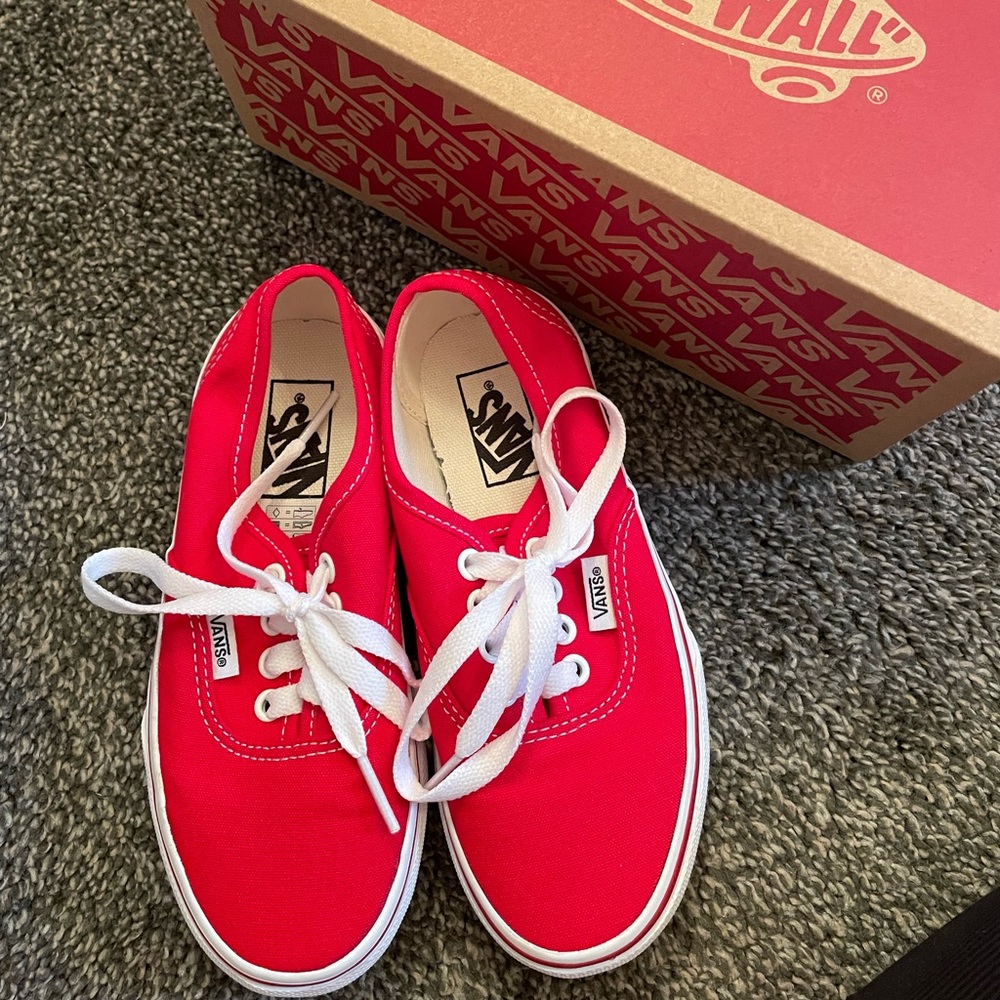 NWT kids red/white vans